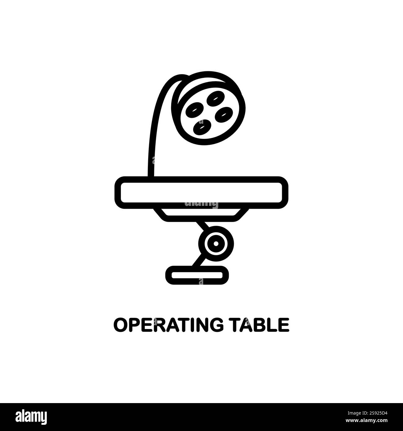 OP-Symbol. Lineare Vektorillustration aus Gesundheitssammlung. Konturvektor des Operationssaals. Dünnes Liniensymbol für Web- und Mobilgeräte Stock Vektor