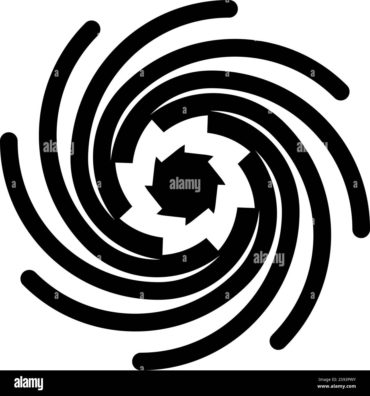 Goldene Spirale Heilige Geometrie Symbol Symbol Schwarz Farbe Vektor Illustration Bild flach Stil einfach Stock Vektor