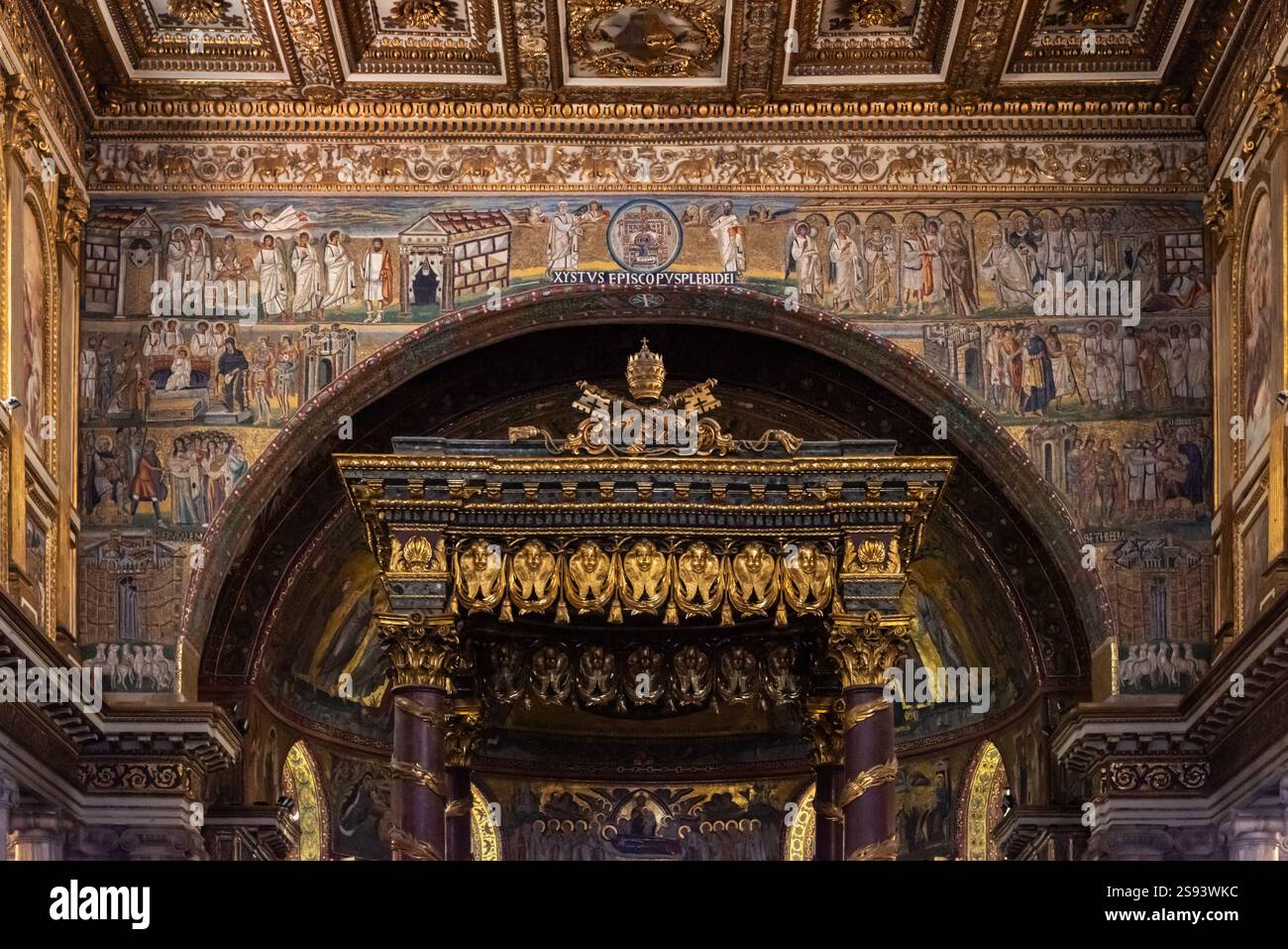 Triumphbogen, Basilika di Santa Maria Maggiore, Rom, Italien Stockfoto