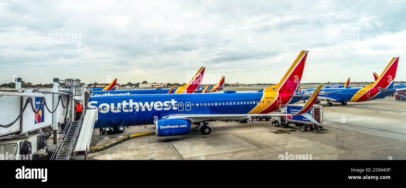 Southwest Airlines Flugzeuge am Baltimore/Washington International Thurgood Marshall Airport Stockfoto