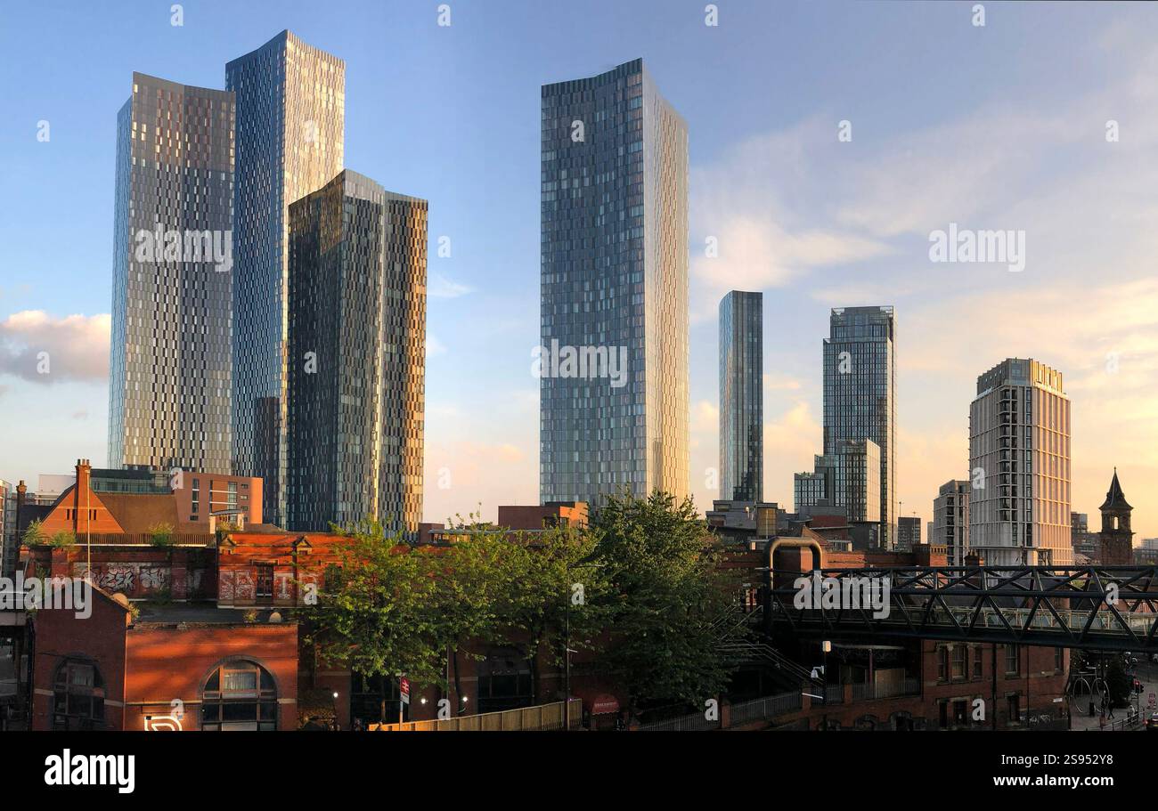 Die neue Skyline von Manchester City Centre - die Great Jackson Street Entwicklung Stockfoto