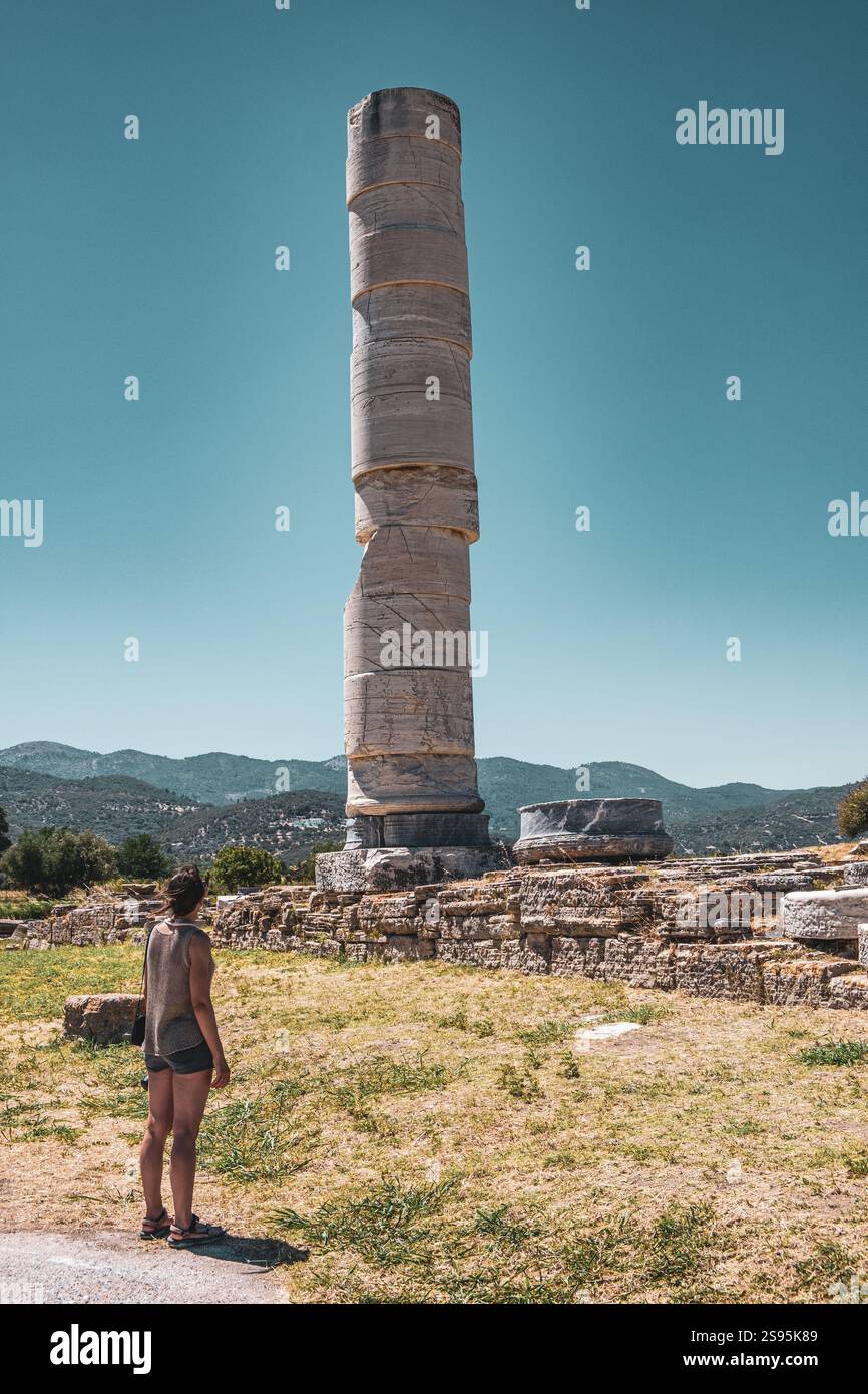Archäologische Stätte bei Heraion von Samos, Insel Samos in der Ägäis, Griechenland Stockfoto