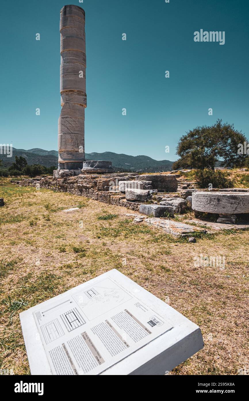 Archäologische Stätte bei Heraion von Samos, Insel Samos in der Ägäis, Griechenland Stockfoto