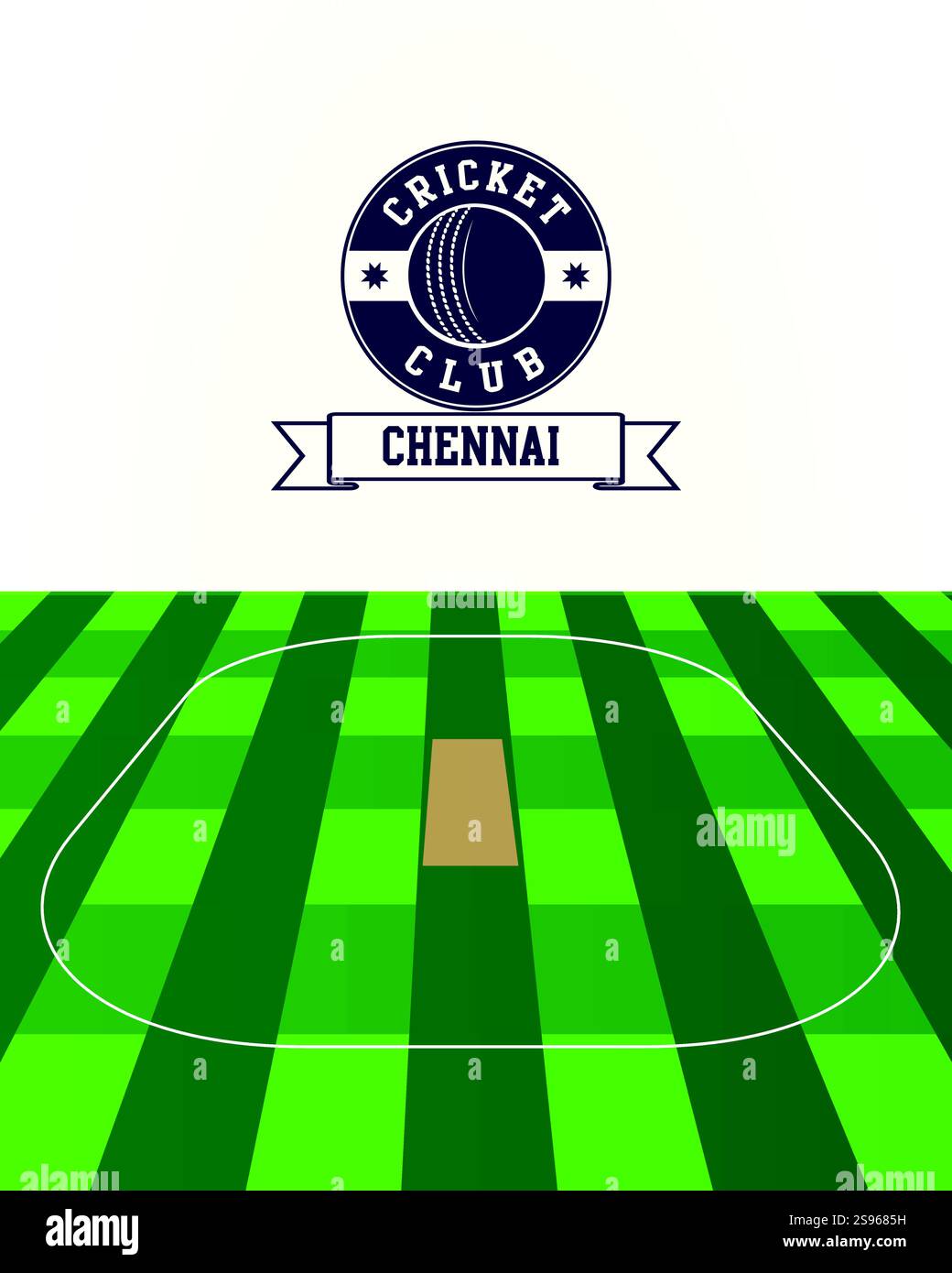 Stadt Chennai, Indien Cricket Green Field, Vektor-Illustration abstraktes bearbeitbares Bild Stock Vektor