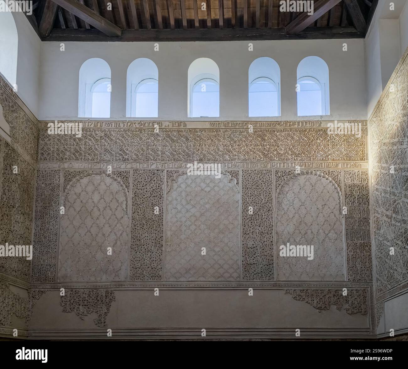 Die mittelalterliche Synagoge im Herzen des jüdischen Viertels von Cordoba ist einzigartig in Andalusien und eine der drei am besten erhaltenen mittelalterlichen Synagogen Stockfoto