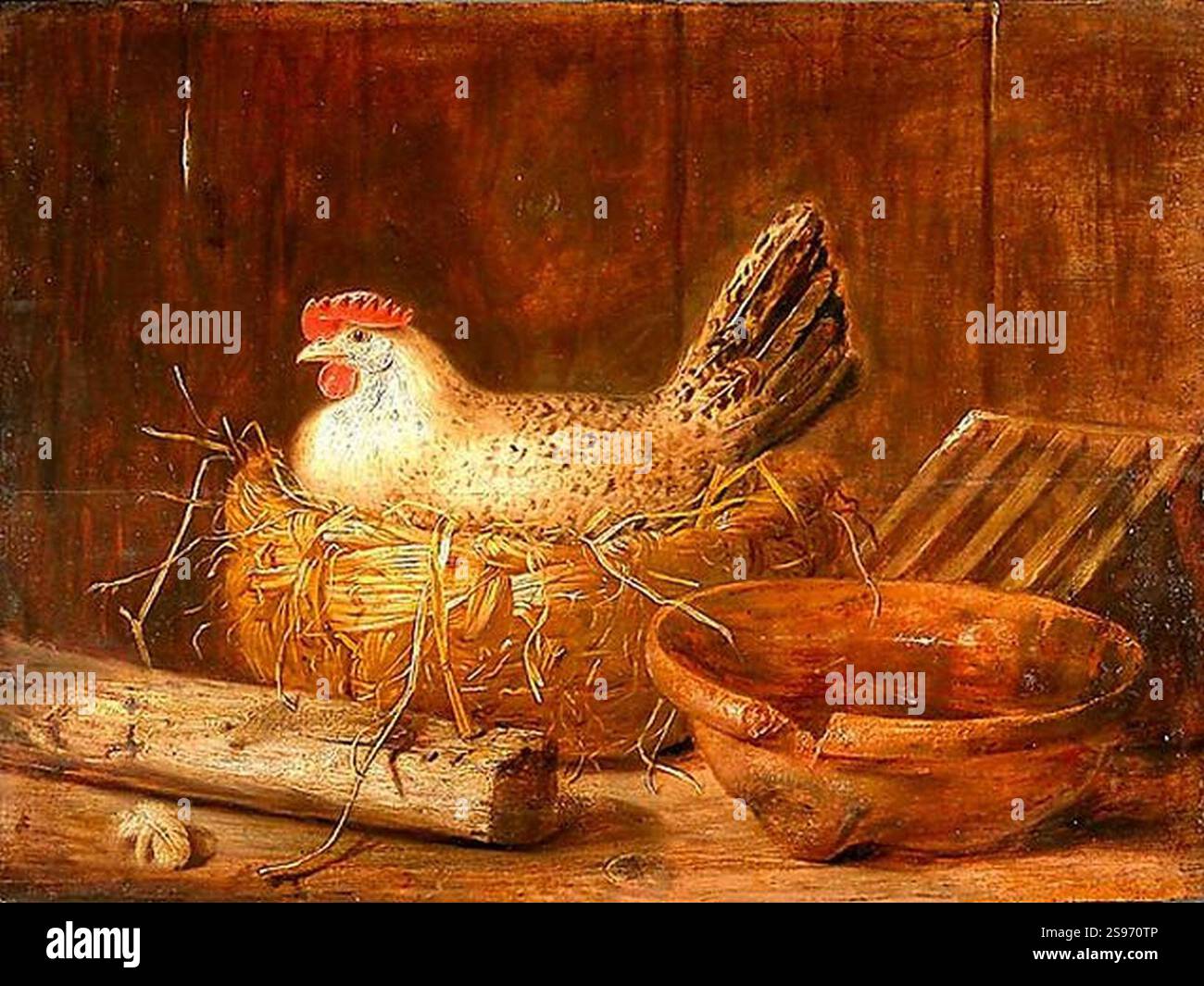 Regiment Dircksz Camphuysen - Ein Huhn auf dem Nest. Stockfoto
