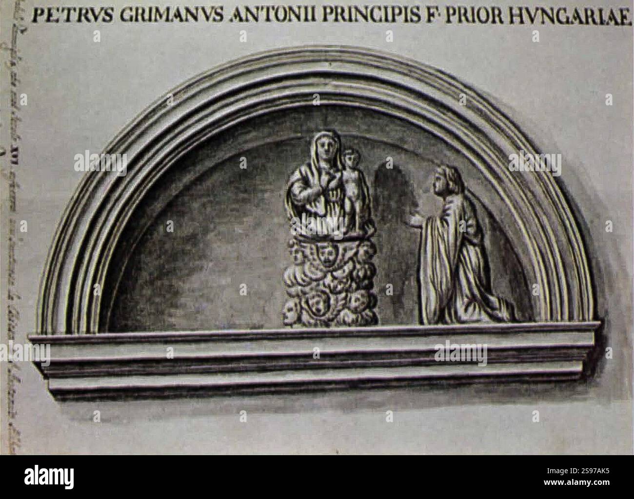 Grevembroch lunetta del portale di Sant'Antonio di Castello. Stockfoto