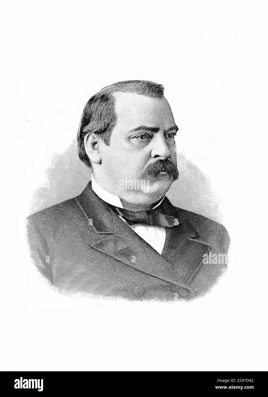 Grover Cleveland. Gravur der F. A. Ringler Company, New York. Stockfoto