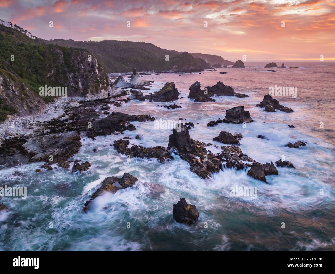 Playa Pumillahue auf Chiloe Island, Chile Stockfoto