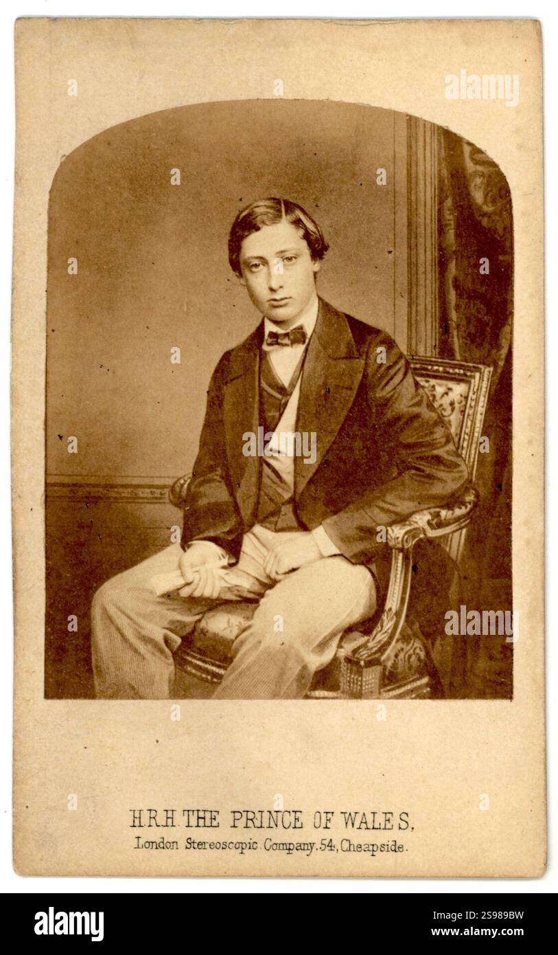 H. R. H. (seine Königliche Hoheit) der Prinz von Wales (Prinz Albert Edward, Edward VII), von London Stereoscopic Comp., 54 Cheapside, London, um 1855–1865. Stockfoto