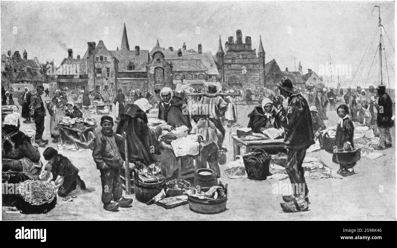 Hanuš Schwaiger - Der Fischmarkt In Brügge. Stockfoto