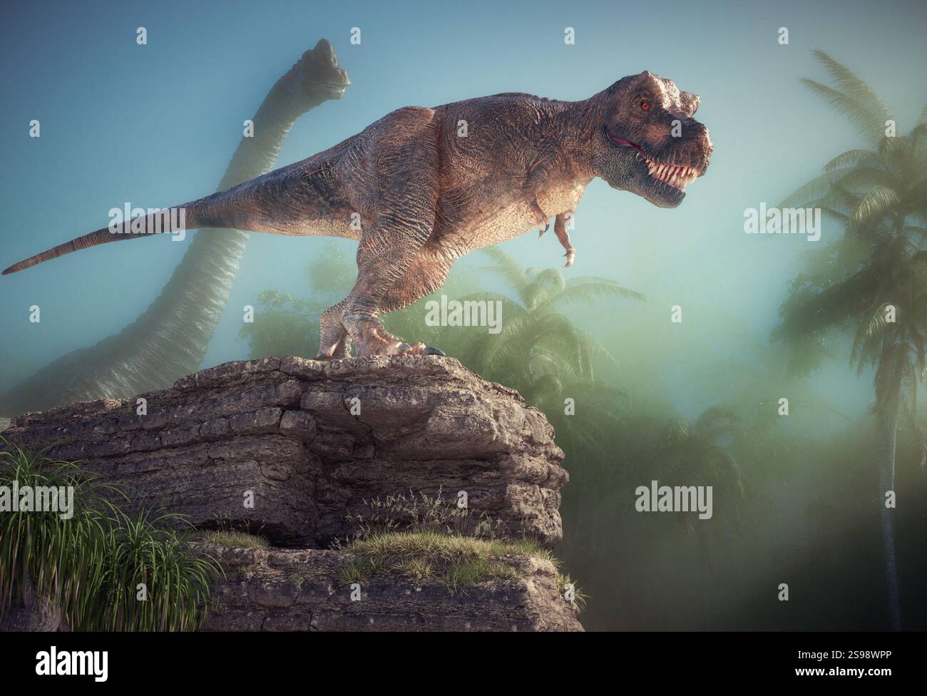 Tyrannosaurus. Dies ist eine 3D-Darstellung Stockfoto
