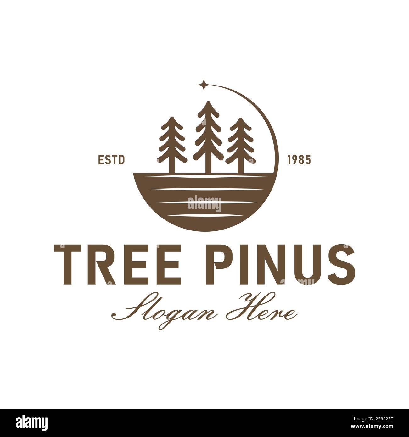 Kiefer Fichte Tanne Hemlock Tanne Nadelholz Nadelholz Fichte Lärche Kiefer Baum Wald Vintage Retro Hipster Vektor Logo Design Vorlage Stock Vektor