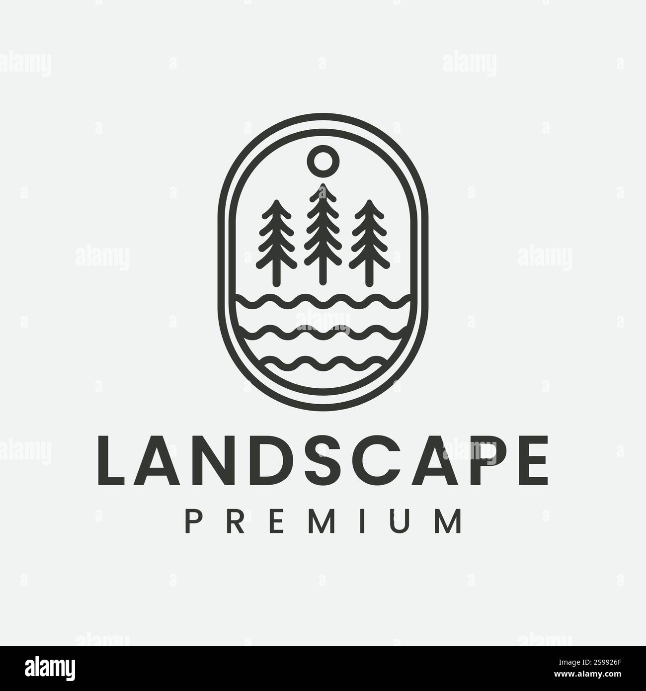 Silhouette von drei Kiefern ähnlich wie Fichte. Holzwald Logo Design Retro Classic Vintage Illustration Label Abzeichen Stock Vektor