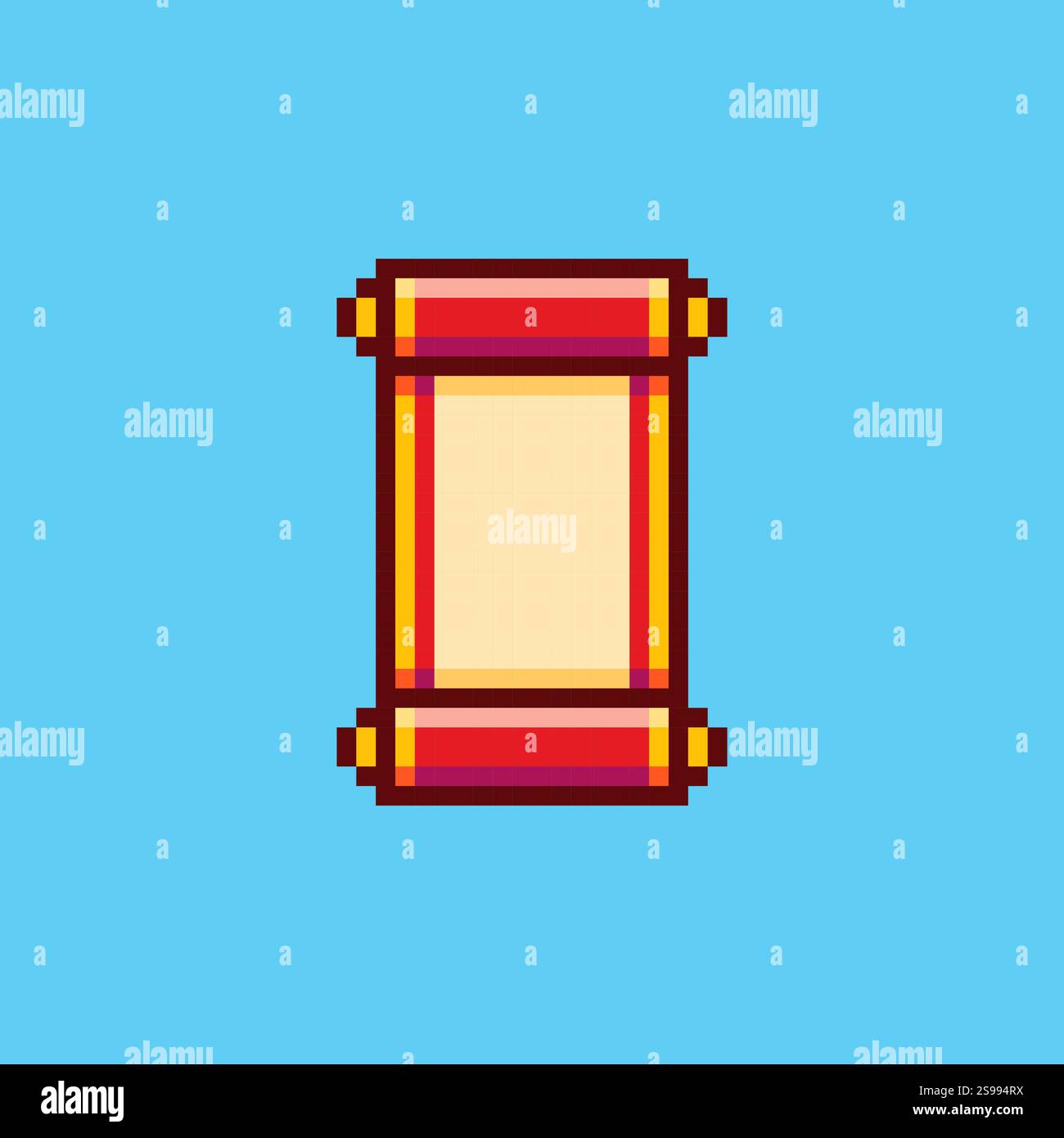 Pixel Art Chinese Scroll Spiel Asset Design Stock Vektor