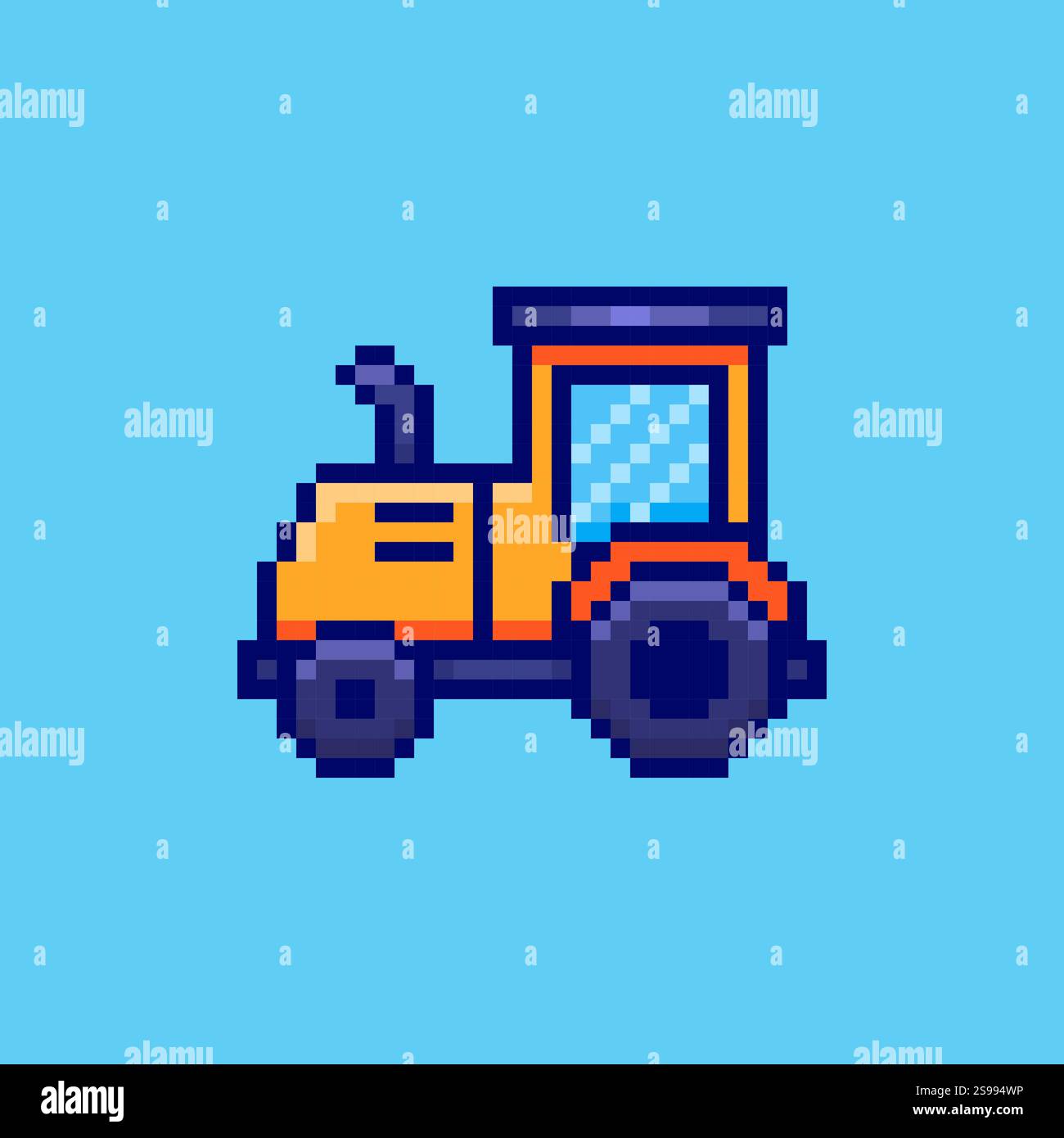Pixel Art Tractor-Spiel-Asset-Design Stock Vektor