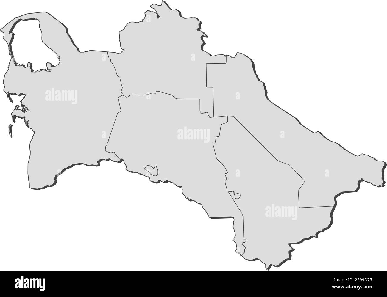 Karte Turkmenistans mit den Provinzen. Stock Vektor