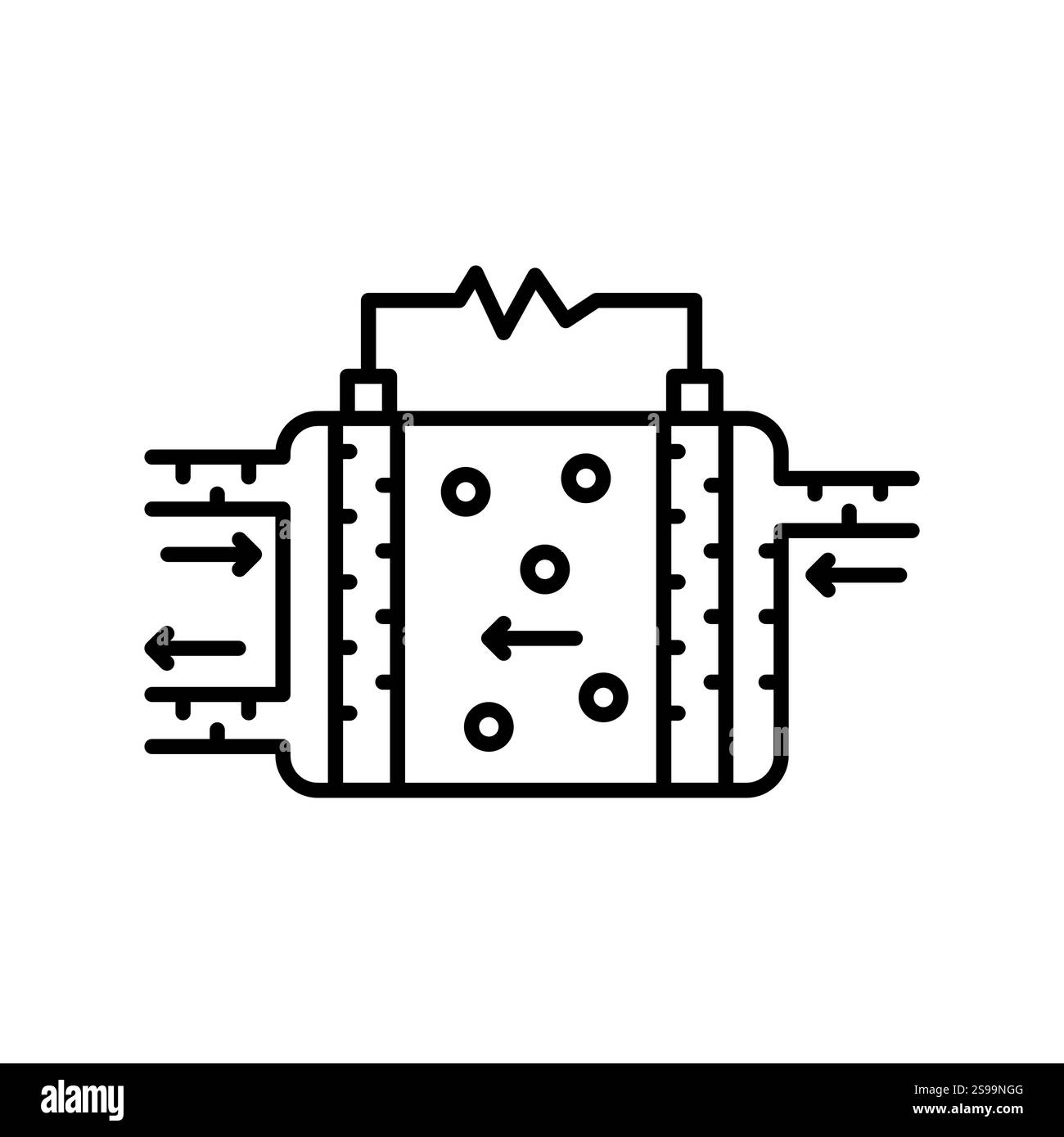 Schwarzes Symbol für die SOEC-Linie (Solid Oxide Electrolyzer Technology). Signieren Sie für Webseite, mobile App, Schaltfläche, Logo. Schaltfläche Vektorisoliert. Bearbeitbare Kontur. Stock Vektor