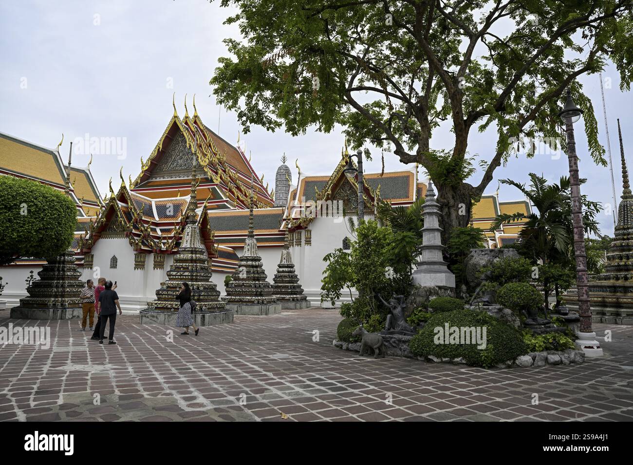 Wat Pho, Tempel des Reclining Buddha, Bangkok, Thailand, Asien Stockfoto