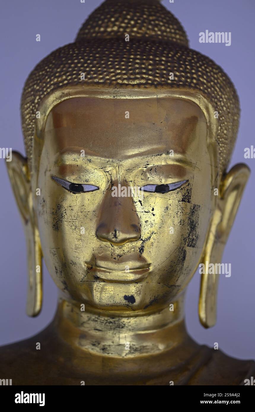 Vergoldete Buddha-Statue im Wat Pho, Tempel des liegenden Buddha, Bangkok, Thailand, Asien Stockfoto