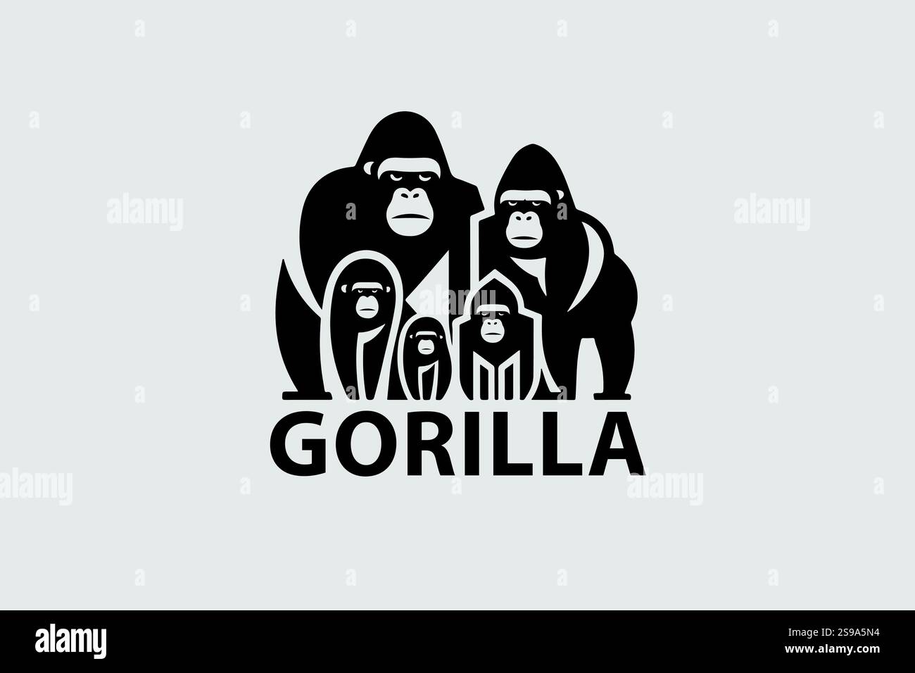 Gorilla Logo Design Professional & Classic Stock Vektor