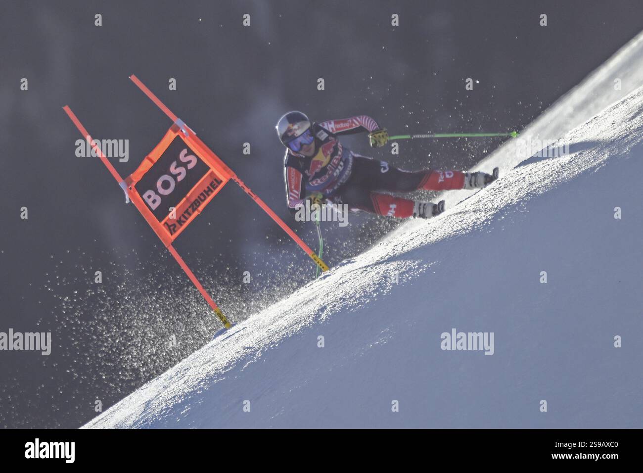 KITZBÜHEL, ÖSTERREICH - 25. JANUAR: James Crawford aus Kanada beim Audi FIS Alpine Ski World Cup - Herren-Abfahrt am 25. Januar 2025 in Kitzbühel, Österreich. 250125 SEPA 26 036 - 20250125 PD6907 Stockfoto