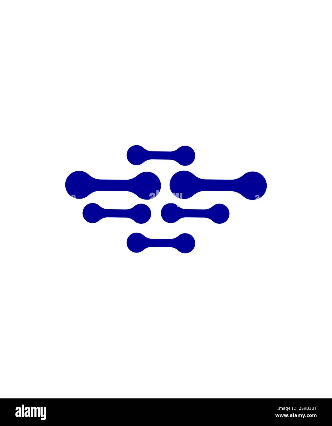 Abstraktes Molekül-Tech-Logo, blaues Molekül-Logo, Vektorillustration Stock Vektor