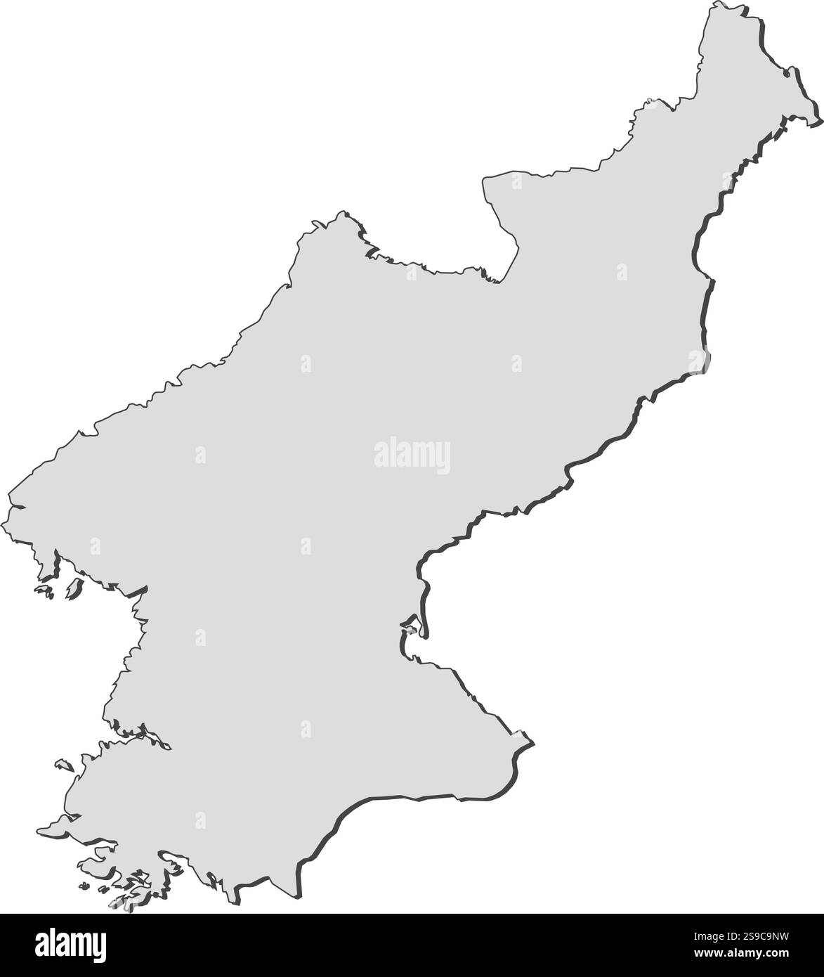 Karte von Nordkorea, grau ausgefüllt. Stock Vektor