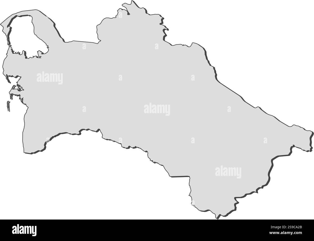 Karte von Turkmenistan, grau ausgefüllt. Stock Vektor