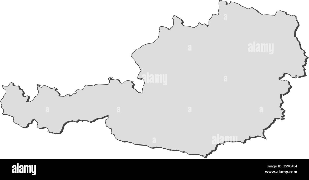 Karte von Österreich, grau ausgefüllt. Stock Vektor