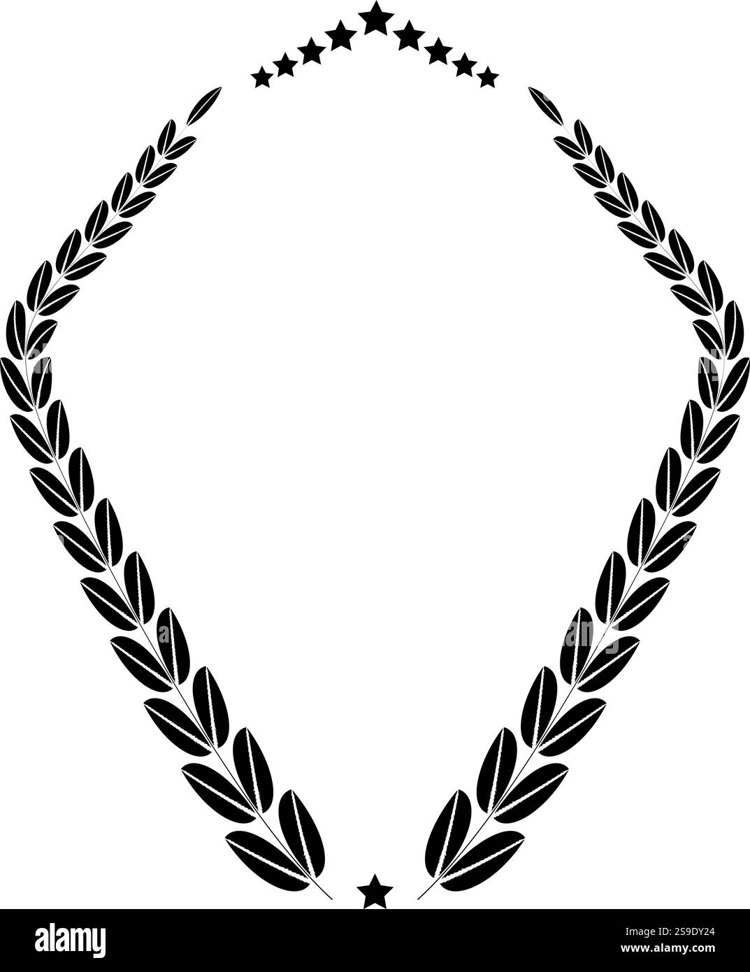 lorbeerkranz, Gewinner-Preis-Vektor-Illustration. Zweig der Olivenblätter des Siegessymbols. Stock Vektor