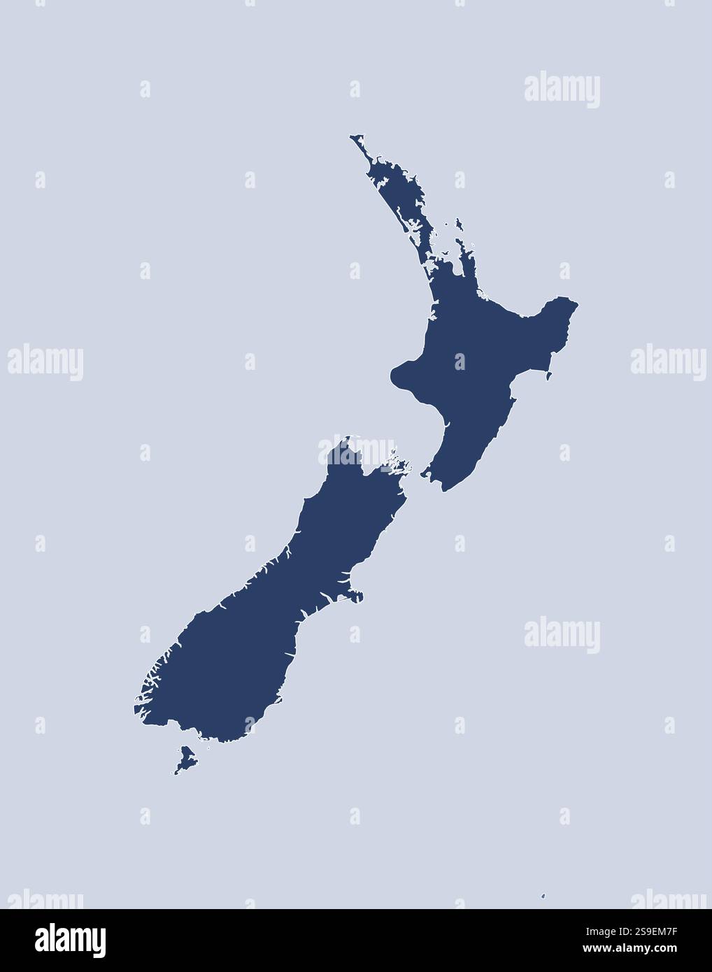 Karte von Neuseeland und den nahe gelegenen Ländern, Neuseeland ist hervorgehoben. Stock Vektor