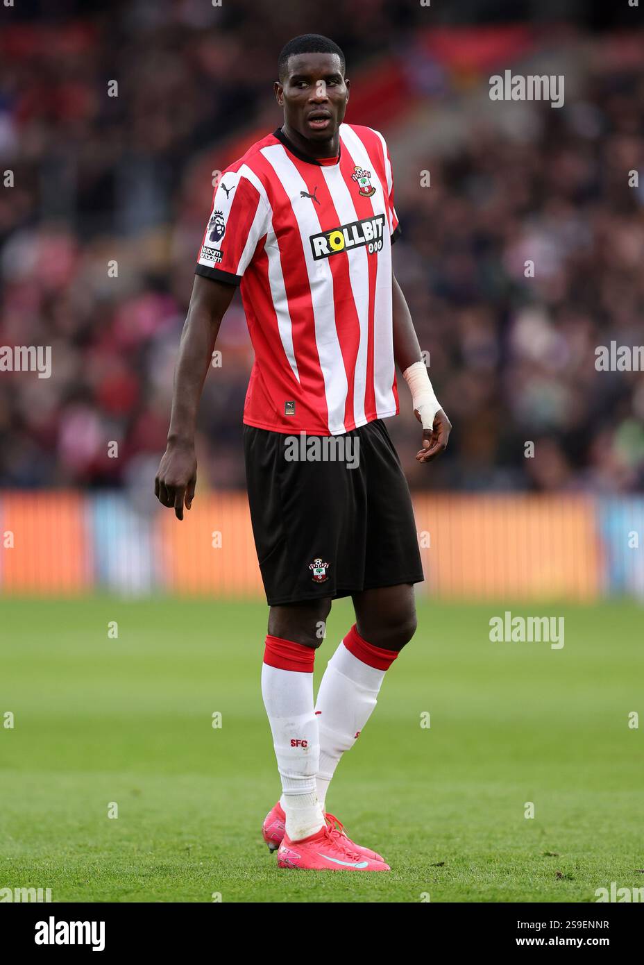 Southampton, England, 25. Januar 2025. Paul Onuachu aus Southampton während des Premier League-Spiels im St Mary's Stadium in Southampton. Der Bildnachweis sollte lauten: David Klein / Sportimage Stockfoto