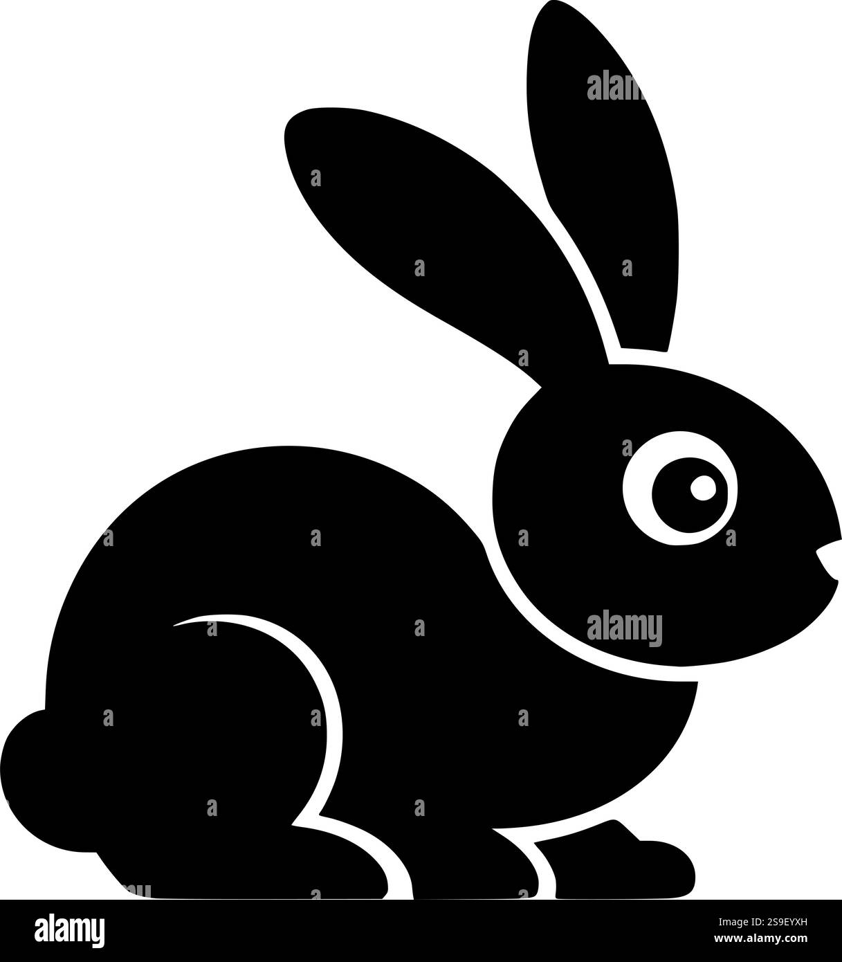 Die bezaubernde Silhouette des Hasen ist perfekt für Ostern, Frühlingsbasteln, Sublimationsdesigns und DIY-Projekte! Stock Vektor