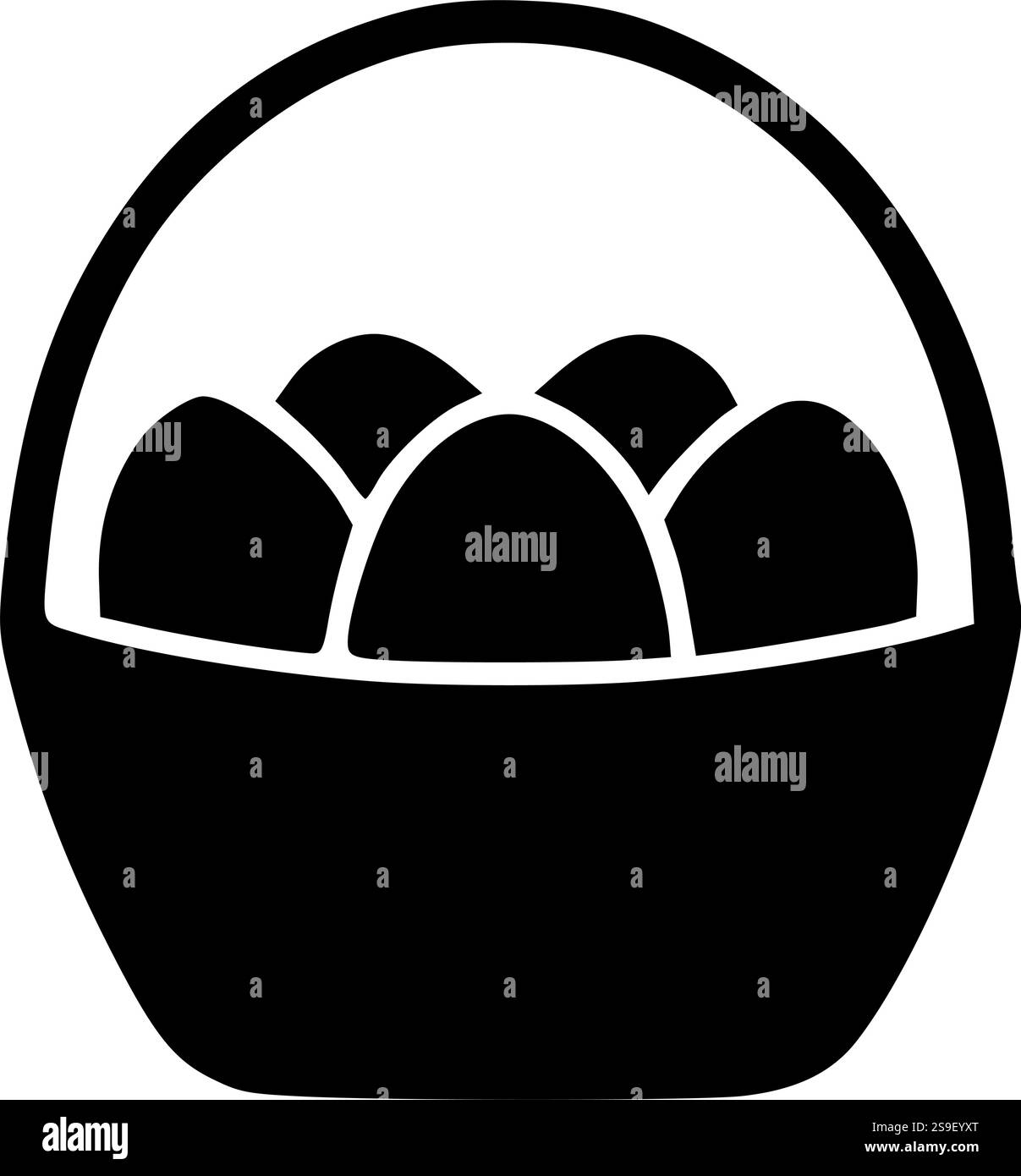 Einfache Silhouette des Ostereierkörbs für Bastelarbeiten, Sublimationen und Heimwerkerprojekte. Perfekt für saisonale Dekorationen und Designs! Stock Vektor