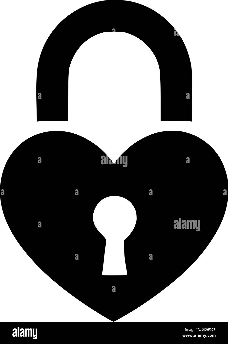 Die Silhouette mit Herzverschluss ist perfekt für Bastelarbeiten am Valentinstag, Liebesmotive und romantische Sublimationsprojekte Stock Vektor