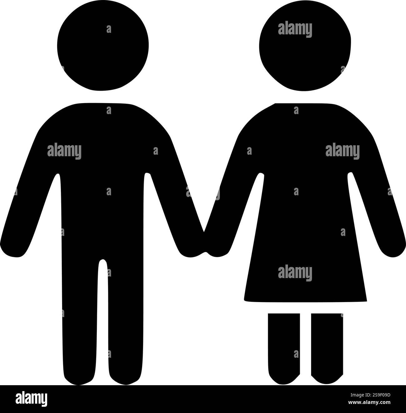 Die Silhouette mit zwei Händen ist perfekt für Bastelarbeiten am Valentinstag, Liebesmotive und Sublimationsprojekte Stock Vektor