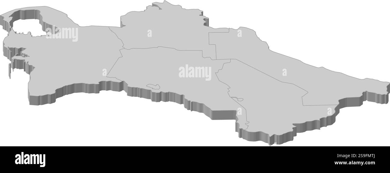 Karte Turkmenistans als graues Stück. Stock Vektor
