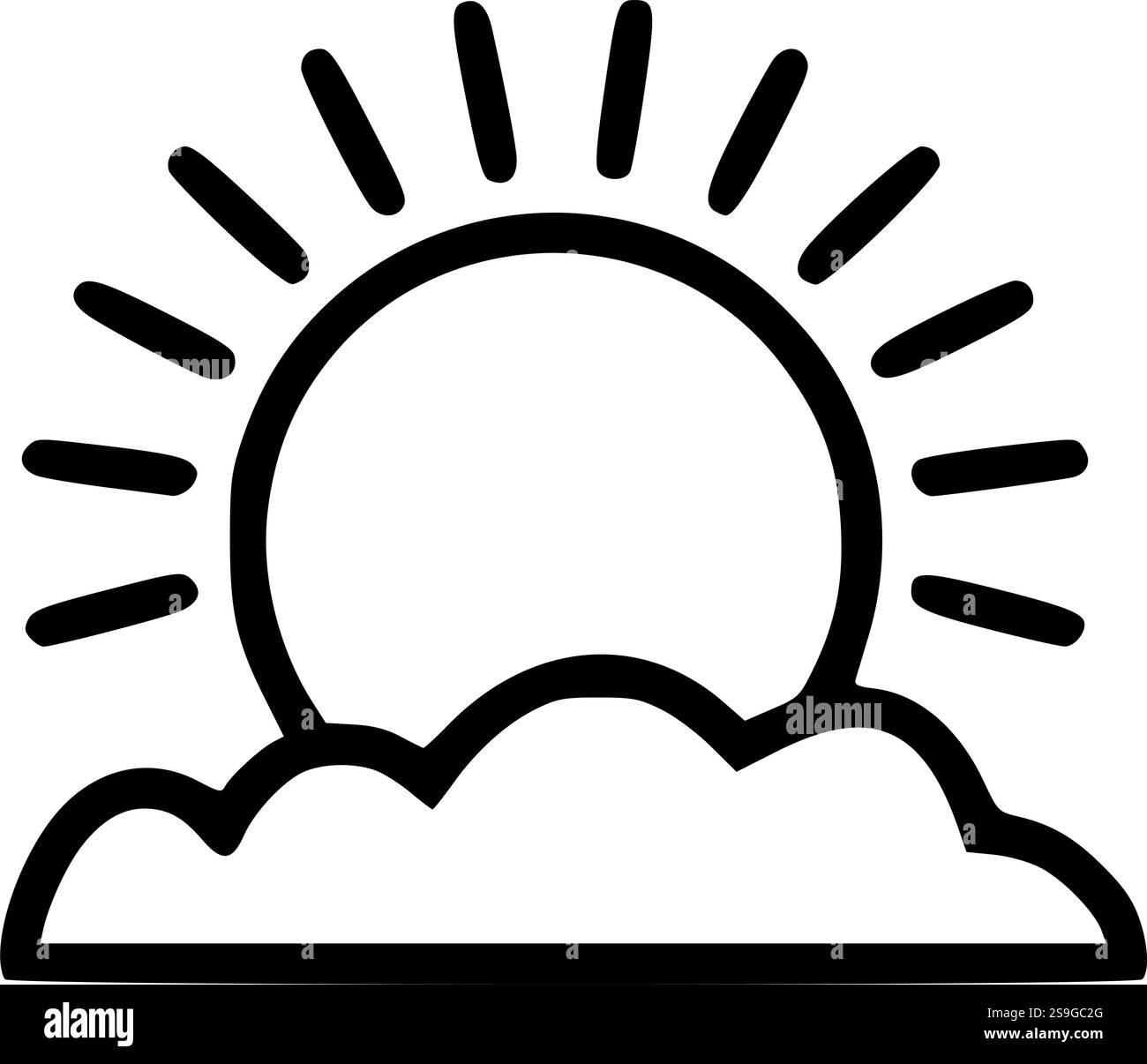 Sonnenaufgang-Silhouette perfekt für Naturbasteln, inspirierende Designs und Sublimationsprojekte Stock Vektor