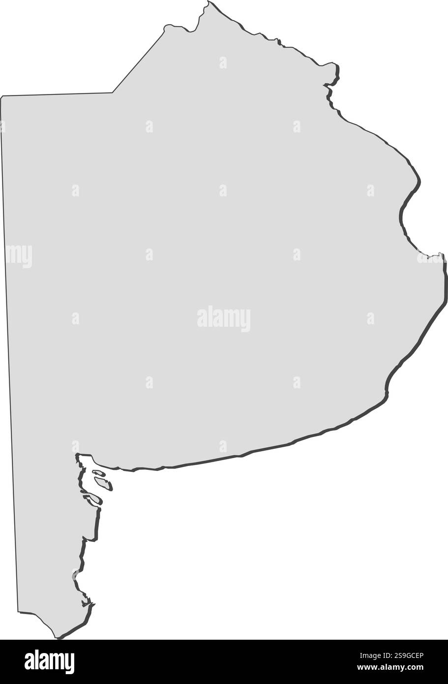 Karte von Buenos Aires, eine Provinz Argentiniens. Stock Vektor