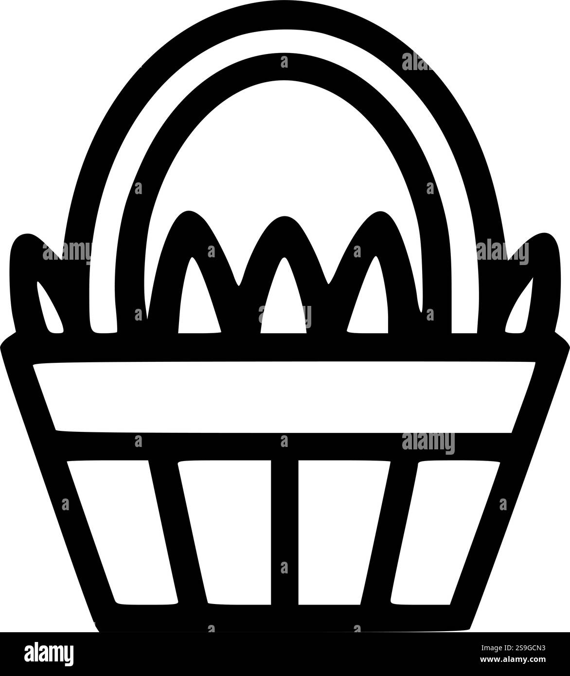Die Silhouette des Osterkorbs ist perfekt für die Feiertagskunst, Frühlingsdekor und Sublimationsprojekte Stock Vektor