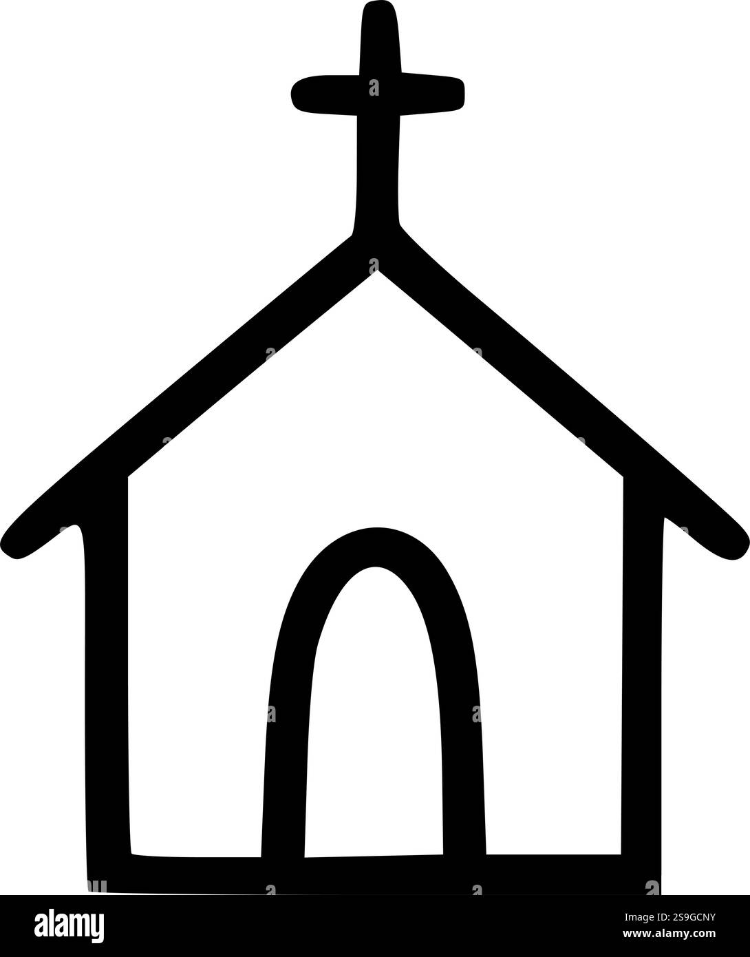 Die Silhouette der Kirche ist perfekt für religiöses Kunsthandwerk, religiöse Designs und Sublimationsprojekte Stock Vektor