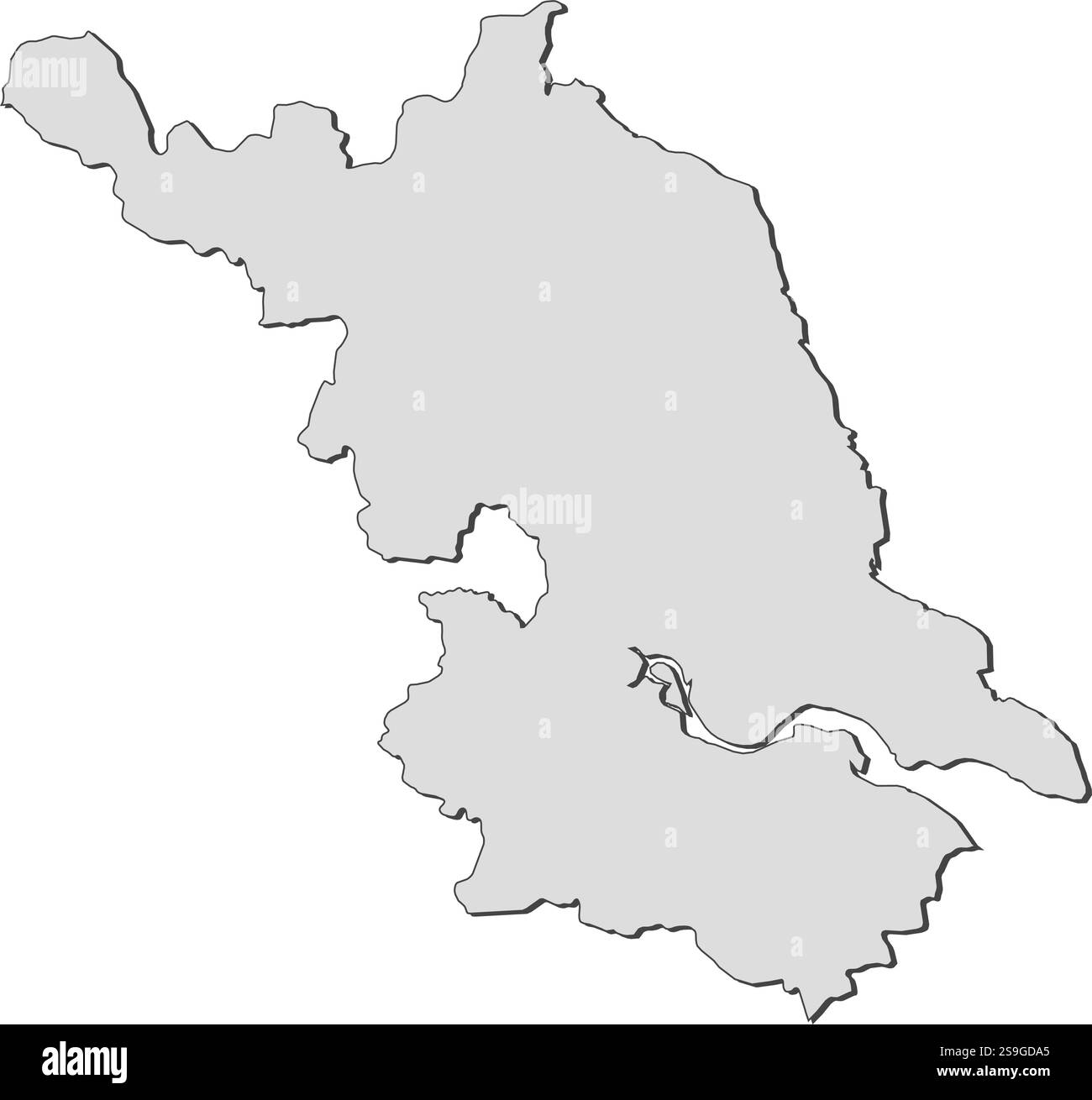 Karte von Jiangsu, eine Provinz von China. Stock Vektor