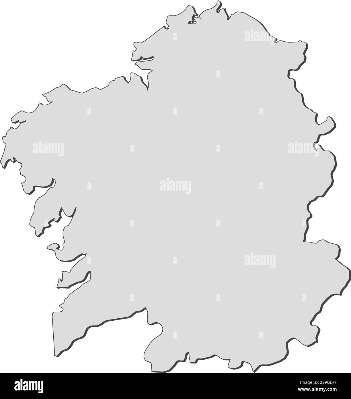 Karte von Galicien, einer Provinz Spaniens. Stock Vektor