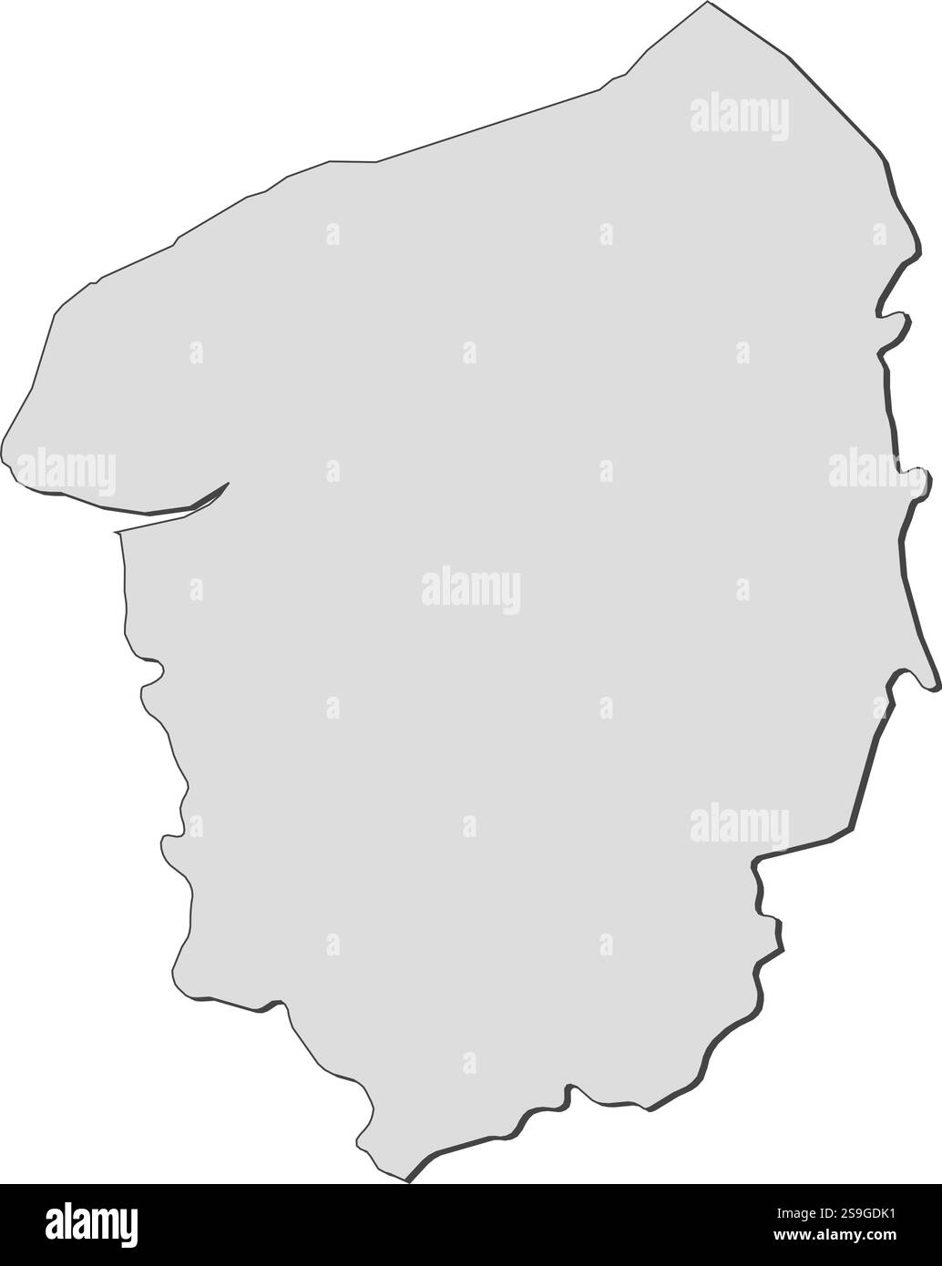 Karte der Obernormandie, eine Provinz Frankreichs. Stock Vektor
