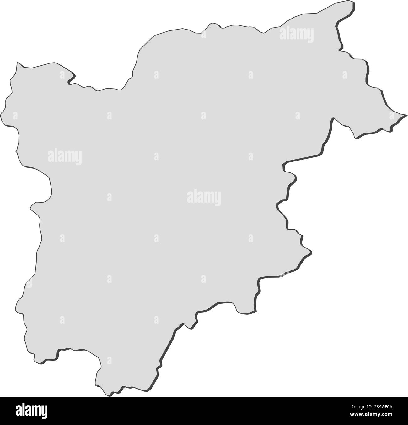Karte von Trentino-Südtirol/Südtirol, eine Provinz Italiens. Stock Vektor