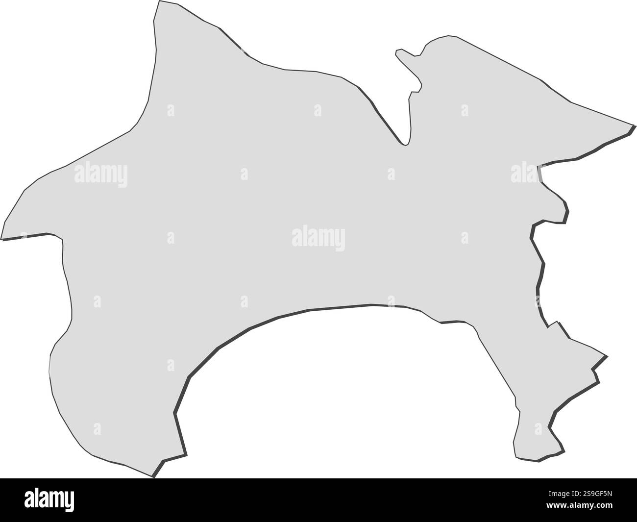 Karte von Kanagawa, einer Provinz Japans. Stock Vektor