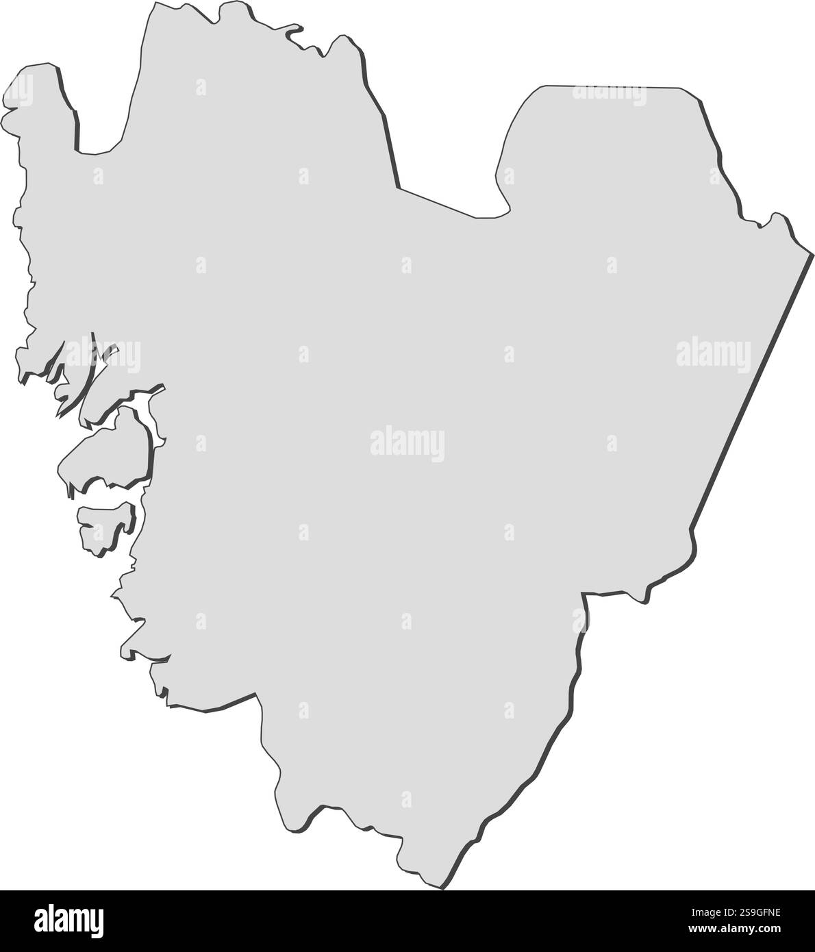 Karte von Västra Götaland County, eine Provinz von Schweden. Stock Vektor