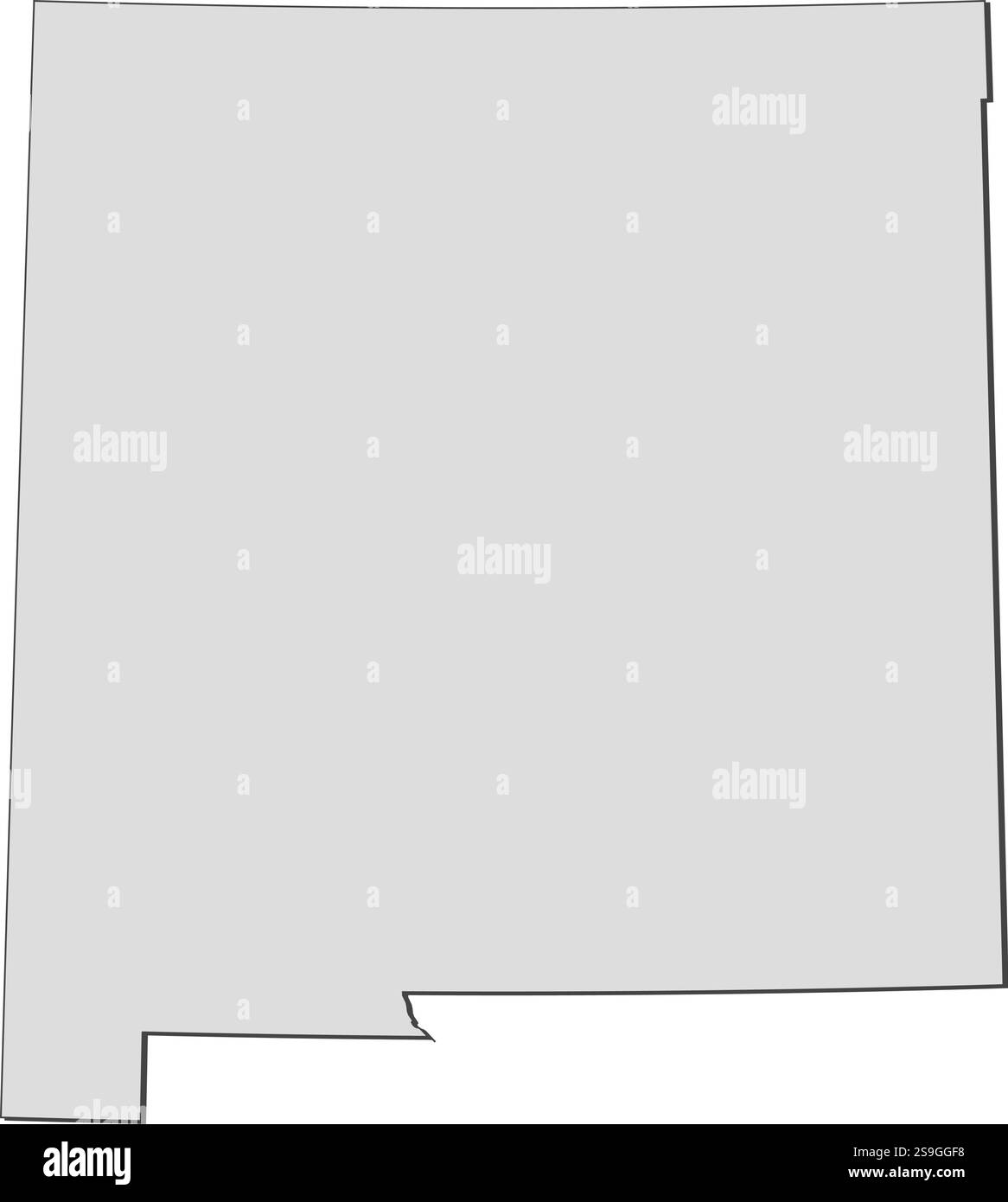 Karte von New Mexico, einer Provinz der Vereinigten Staaten. Stock Vektor