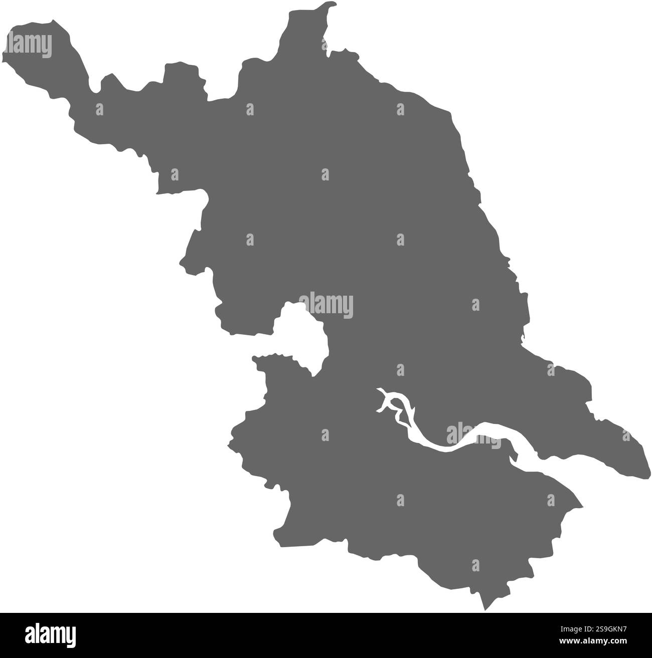 Karte von Jiangsu, eine Provinz von China. Stock Vektor